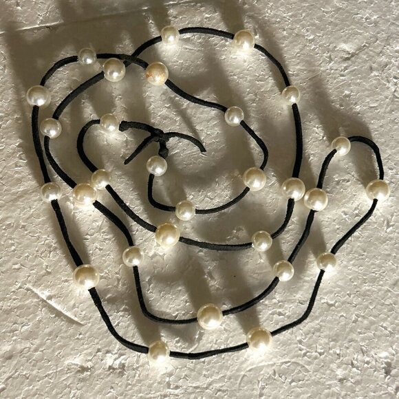 2 pc. Pearl Choker & Necklace Minimalist Parisian boho timeless chic - Picture 4 of 6